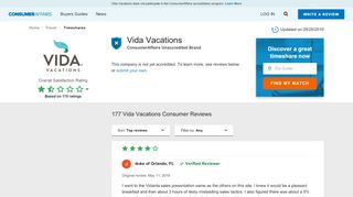 
                            8. Vida Vacations Reviews (Updated May 2018) | ConsumerAffairs