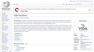 
                            6. Vida Vacations - Wikipedia