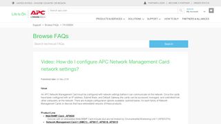 
                            4. Video: How do I configure APC Network Management Card ...