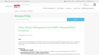 
                            4. Video: Network Management Card (NMC) Password ... - apc.com