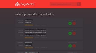 
                            8. videos.purenudism.com passwords - BugMeNot