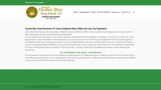 
                            1. View and Pay Your Property Tax On Line – Town of Oyster Bay