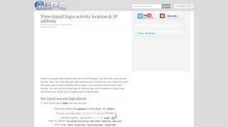 
                            11. View Gmail login activity location & IP address - tothepc.com