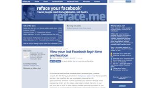 
                            4. View last Facebook login time, location - Reface.me