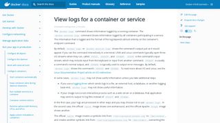 
                            3. View logs for a container or service | Docker …