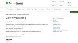 
                            10. View My Records - Spencer Hospital