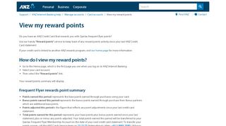 
                            8. View my reward points | ANZ Internet Banking help