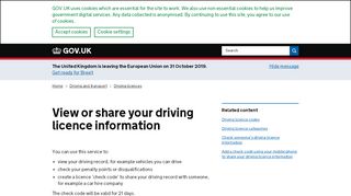
                            2. View or share your driving licence information - GOV.UK
