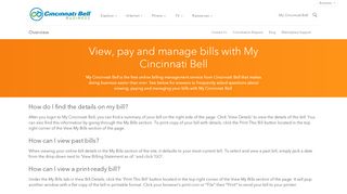 
                            8. View, pay, manage bills with My Account - Cincinnati Bell