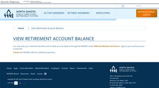 
                            9. View Retirement Account Balance - NDPERS