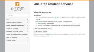 
                            7. View Statements | One Stop Student Services