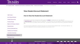 
                            4. View Student Account Statement - Truman State University