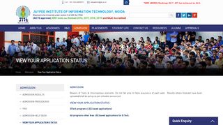 
                            4. View Your Application Status | Jaypee Institue of information ...