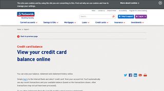 
                            4. View your credit card balance | Nationwide