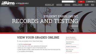 
                            5. View your grades online - Enrollment and Registrar - Aims Community ...