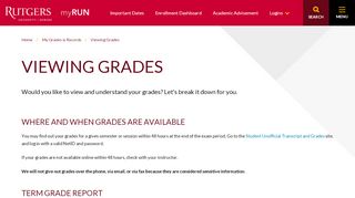 
                            4. Viewing Grades | Rutgers MyRun
