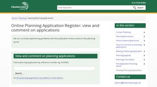 
                            9. Viewing Planning Applications - Cheshire East Council