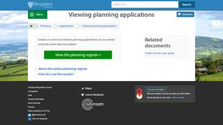 
                            9. Viewing planning applications | Shropshire Council