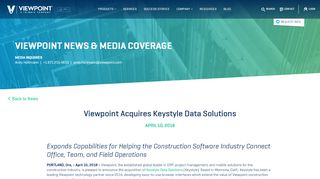 
                            7. Viewpoint Acquires Keystyle Data Solutions | Viewpoint