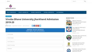 
                            6. Vinoba Bhave University,Jharkhand Admission 2019-20