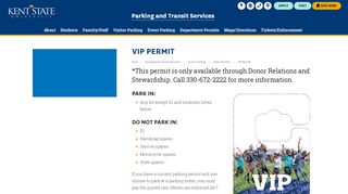 
                            6. VIP Permit | Parking and Transit Services | Kent State University