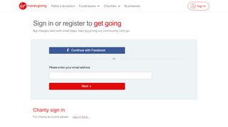 
                            8. Virgin Money Giving | Sign in or Register