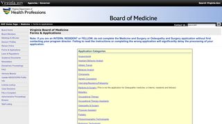 
                            7. Virginia Board of Medicine Forms & Applications