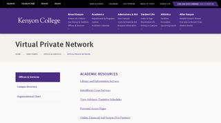 
                            8. Virtual Private Network · Kenyon College