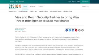 
                            6. Visa and Perch Security Partner to bring Visa Threat ...