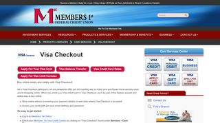 
                            4. VISA Checkout | Members 1st Federal Credit Union