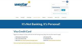 
                            7. Visa Credit Card | Westar Federal Credit Union