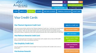 
                            1. Visa Credit Cards - Andrews Federal Credit Union