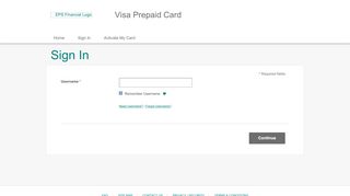 
                            7. Visa Prepaid Card - Sign In