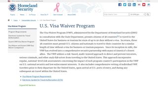 
                            9. Visa Waiver Program | Homeland Security