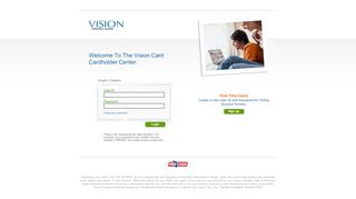 
                            3. Vision Card Cardholder Log-In - Prepaid Visa Debit Card