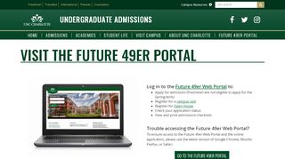 
                            1. Visit the Future 49er Portal | Undergraduate Admissions | UNC ...