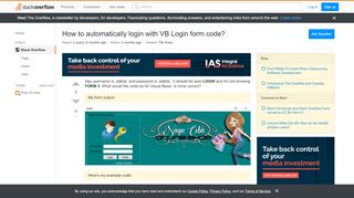 
                            10. visual studio - How to automatically login with VB Login ...