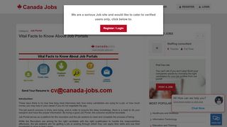 
                            3. Vital Facts to Know About Job Portals - Canada Jobs