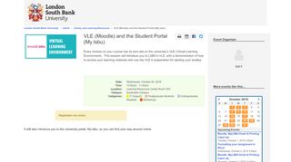 
                            4. VLE (Moodle) and the Student Portal (My.lsbu) - LibCal - London ...