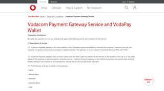 
                            6. Vodacom Payment Gateway Service and VodaPay Wallet