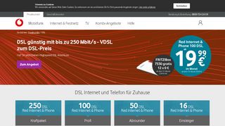 
                            7. Vodafone DSL | DSL günstig mit bis zu 250 Mbit/s