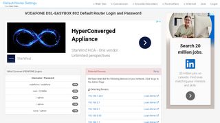 
                            1. VODAFONE DSL-EASYBOX 802 Default Router Login and Password