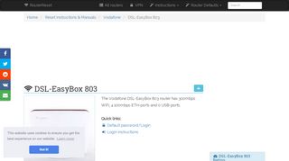 
                            2. Vodafone DSL-EasyBox 803 Default Password & Login ...