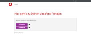 
                            6. Vodafone Zentrale Loginseite