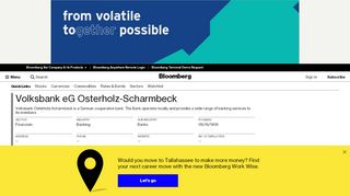 
                            6. Volksbank eG Osterholz-Scharmbeck - bloomberg.com