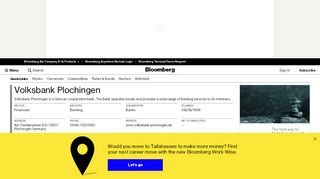 
                            7. Volksbank Plochingen - Company Profile and News ...