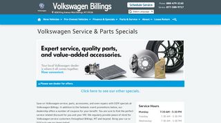 
                            8. Volkswagen Service & Parts Specials | Volkswagen Billings