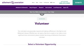 
                            3. Volunteer | Alzheimer's Association