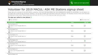 
                            3. Volunteer for 2019 MACUL: ASK ME Stations …