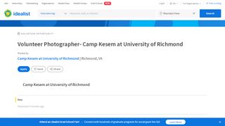 
                            6. Volunteer Photographer- Camp Kesem at University of Richmond ...